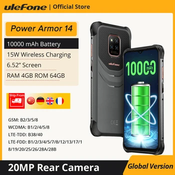 Ulefone Power Armor 14 Прочный телефон 10000 мАч Android 11 2,4 G/5G WLAN мобильный телефон Глобальная версия NFC Смартфон Беспроводная зарядка