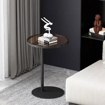 Скандинавский диван Сбоку, Простой угловой столик, Маленькая гостиная, Прикроватная тумбочка для спальни, Подвижный Креативный стеклянный журнальный столик Mesa Tables