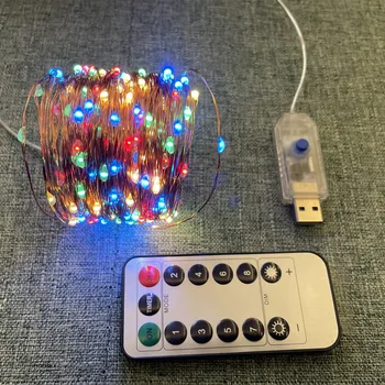 USB Светодиодная Гирлянда Fairy String Light с дистанционным управлением, 5 М, 10 М, 20 М, Рождественский Фестиваль, Свадебный светильник для наружного украшения