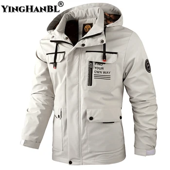 Модная мужская повседневная ветровка, куртка с капюшоном, водонепроницаемое зимнее пальто с мягкой оболочкой, одежда, теплые ультралегкие куртки