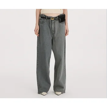 VII Новинка 2023 года, соответствующие бренду R Модные женские брюки в винтажном стиле, мешковатые джинсовые брюки для женщин с бесплатной доставкой