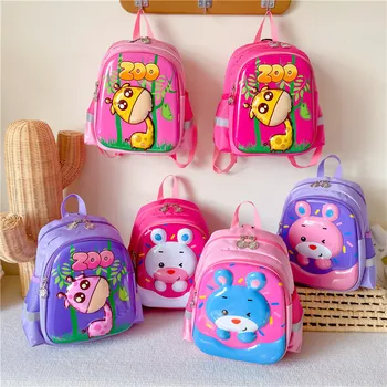 Новая школьная сумка для детского сада для мальчиков и девочек 3-6 лет, рюкзак с милым мультяшным кроликом и жирафом, рюкзаки с защитой от потери
