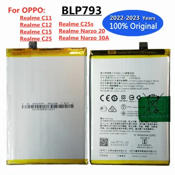 Оригинальный Аккумулятор BLP793 Для Oppo Realme C12 C15 Narzo 20 Narzo 30A Мобильного телефона 6000 мАч Сменные Батареи Литиевая Батарея