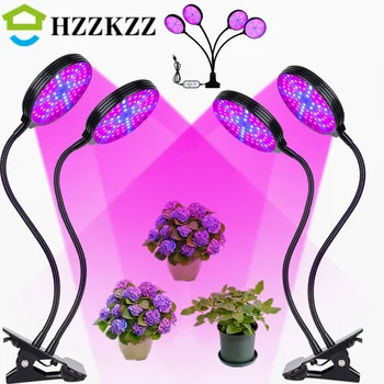 Светодиодные фитолампы полного спектра, USB Лампа для выращивания с таймером, Настольный зажим, Фитолампы для растений, коробка для выращивания цветов