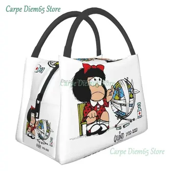 Quino Comics Mafalda, изолированная сумка для ланча, женская сумка-тоут с мультяшной мангой, Портативный кулер, термальный ланч-бокс для еды, офис в больнице
