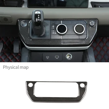Для Land Rover Defender 110 2020, Авто центральная консоль, Кнопка режима кондиционирования, Рамка, чехол, автомобильные аксессуары из настоящего углеродного волокна