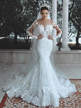 Блестящее Кружевное Свадебное платье С лифом 
