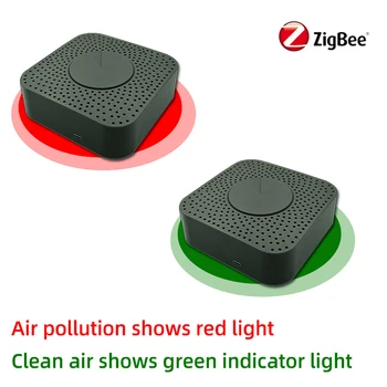 Tuya Zigbee Smart 5 В 1 Air Box Формальдегид ЛОС CO2 Датчик Температуры И Влажности Автоматический Детектор Сигнализации Для Smart Life