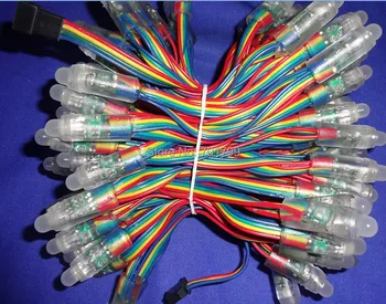 DC12V 100 узлов/нитевые RGB-узлы сброса, класс защиты IP68; 24 Вт; цветные провода