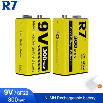 R7 9V NI-MH 300mAh аккумулятор 6F22 Ni-Mh аккумуляторная батарея 9V для металлоискателя Микрофон Игрушка