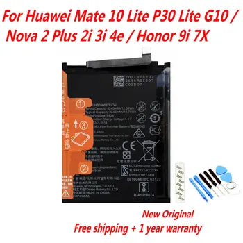 Оригинальный Аккумулятор 3340 мАч HB356687ECW Для мобильного телефона Huawei Mate 10 Lite P30Lite G10/Nova 2 Plus 2i 3i 4e/Honor 9i 7X