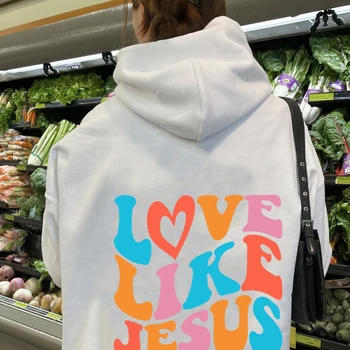 Толстовки Love Like Jesus, осень-зима, христианская Библия, Мужские и женские пуловеры в стиле хип-хоп, Удобные флисовые толстые теплые кофты