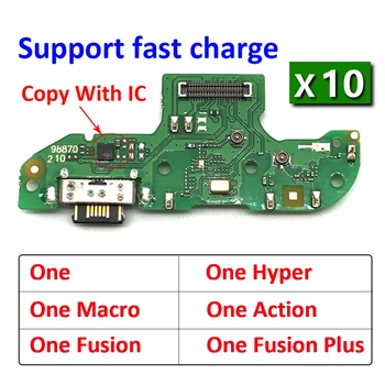 10 шт. USB-порт для зарядки, док-станция для зарядного устройства, Соединительная плата, гибкий кабель для Motorola Moto One Action Vision Hyper Macro Fusion Plus