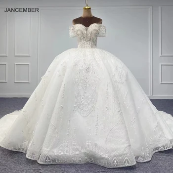 Свадебное платье принцессы, Кружевное Бальное платье с открытыми плечами, расшитое бисером, Свадебное платье MN01, vestidos de novia 2022 nuevos
