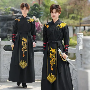 Мужская классическая форма студенческого класса в китайском стиле, командная форма, вышитый костюм, мужская одежда Hanfu с длинными рукавами