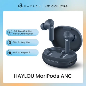 HAYLOU MoriPods ANC TWS Беспроводные Наушники Bluetooth5.2 Наушники с сенсорным управлением, 30-часовые наушники с низкой задержкой, Спортивная Гарнитура