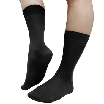 Черные однотонные мужские парадные носки из высококачественного хлопка, мужские мягкие носки для официального делового костюма, сексуальные носки для свадебного подарка