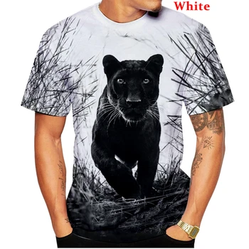 2022 Новая летняя футболка с принтом Черной Пантеры, Мужские и женские повседневные рубашки с короткими рукавами и животными, пуловер с круглым вырезом